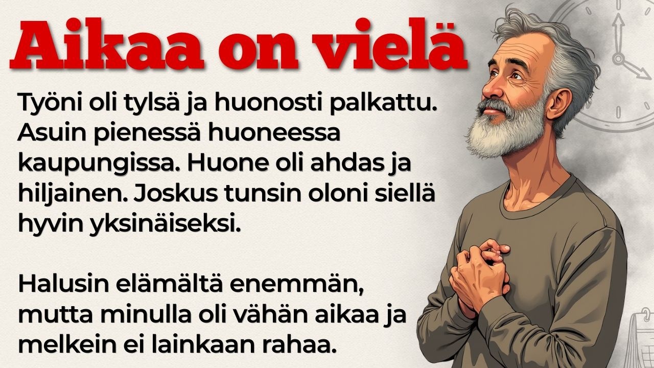 Immersive Finnish Story Learning: Koskaan ei ole liian myöhäistä