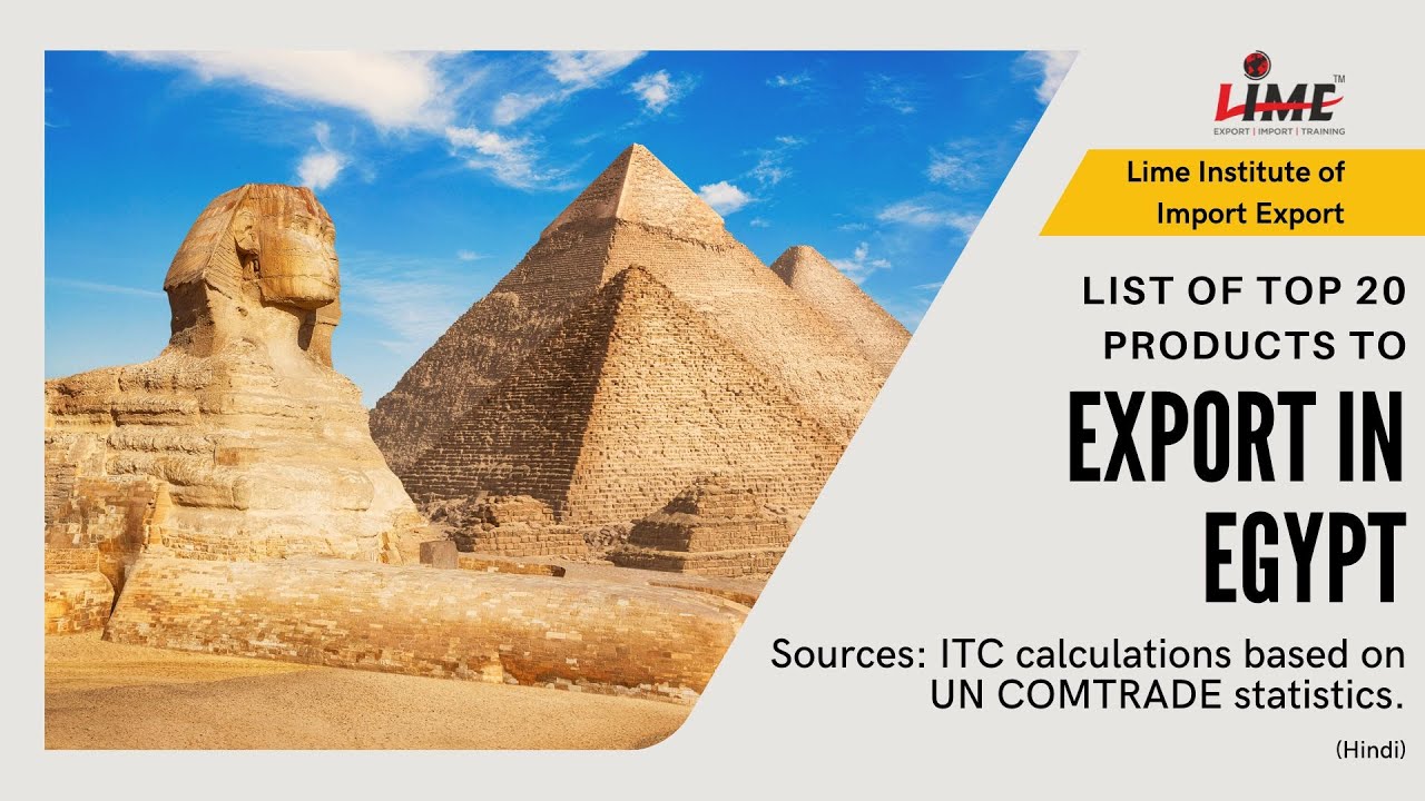 Top 20 Products to Export in Egypt  from India | Best Opportunities in Exports | Lime Institute