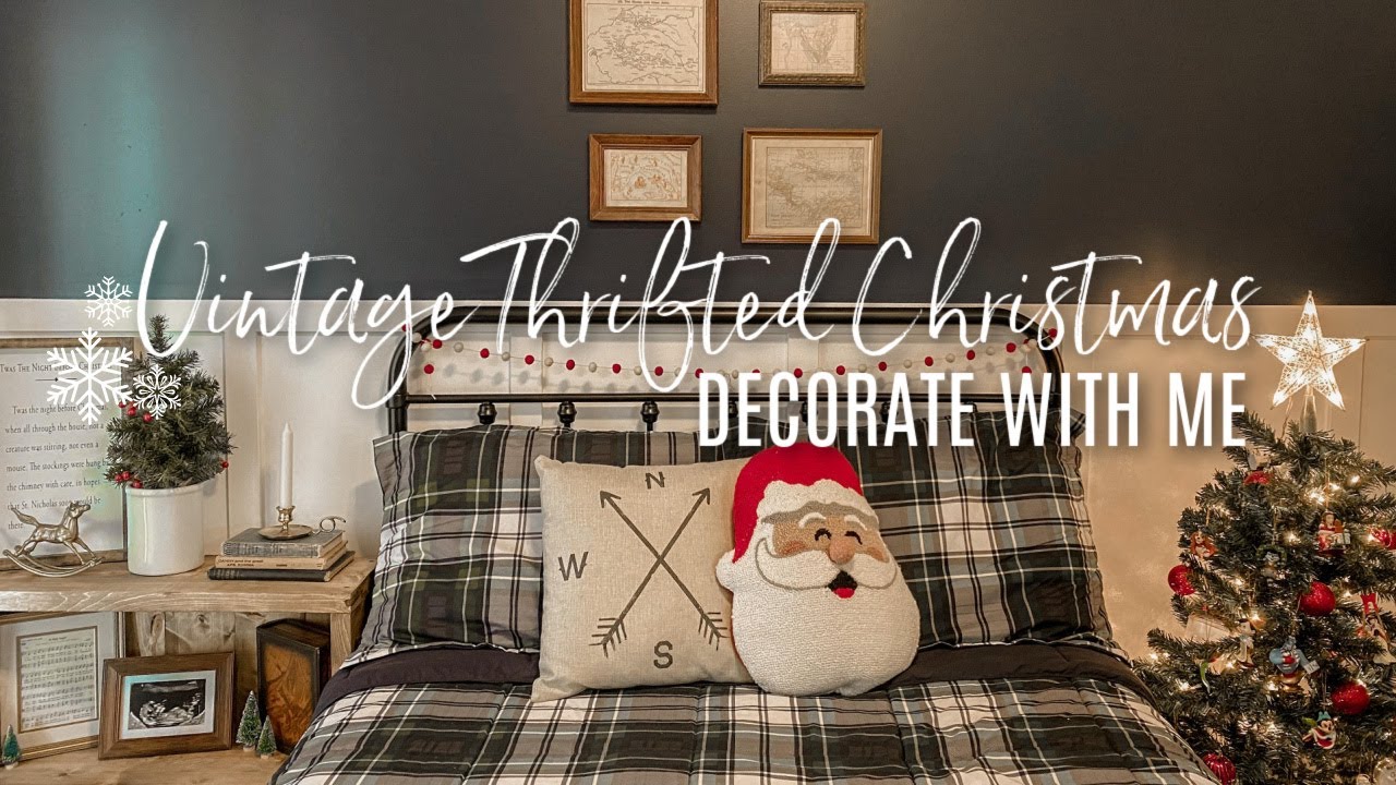 CHRISTMAS DECORATE WITH ME 2021 | Thrifted Vintage Cottage Christmas Decor Ideas