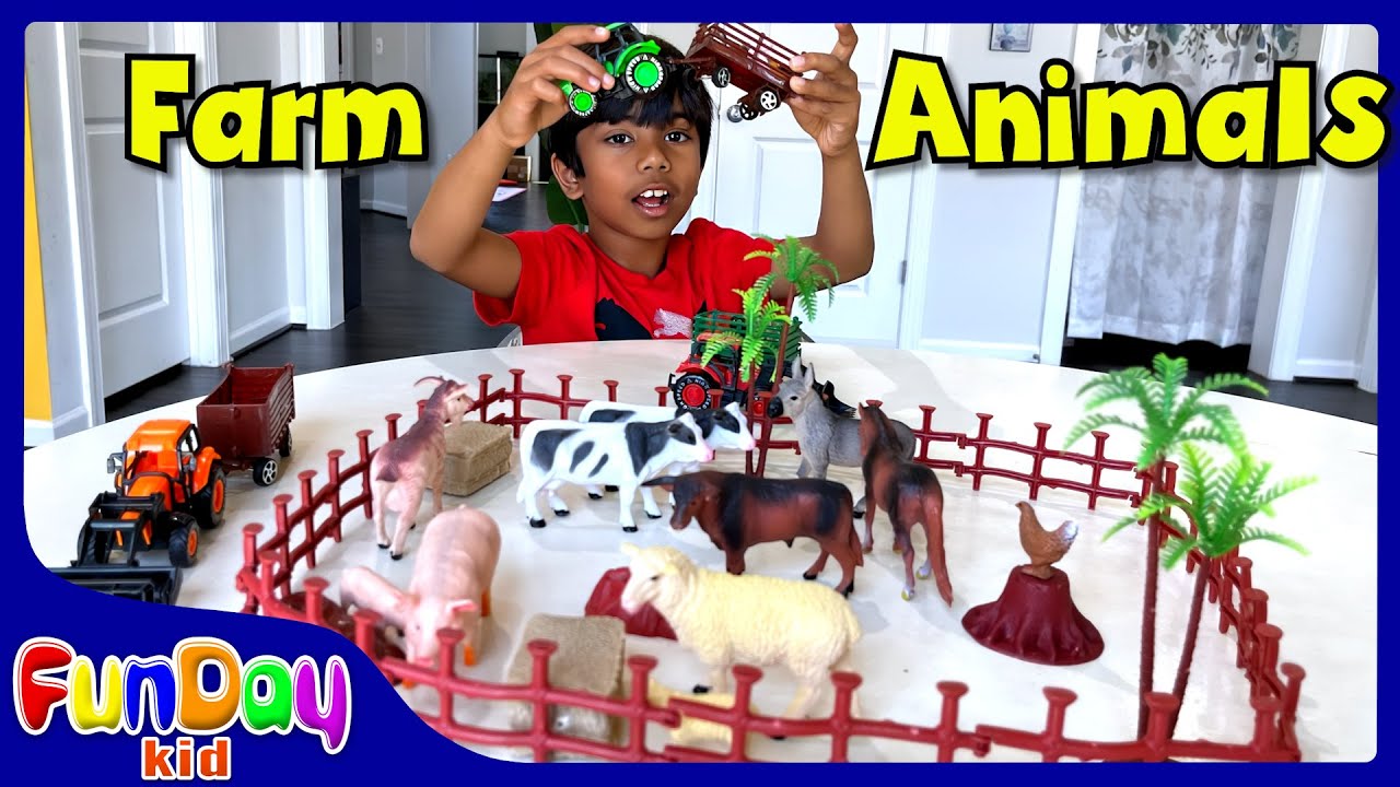 Fun Farm Animals Toys For Toddlers and Kids | Toy Opening with Apu - @FunDayKid