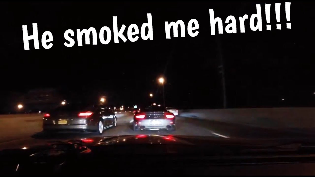 Street racing in traffic: Insane bikers and Crazy fast Porsche!!!
