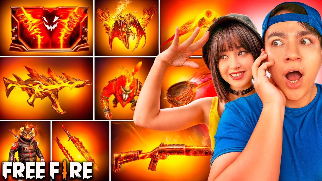 SOLO PUEDO USAR COSAS DE FUEGO en FREE FIRE CON KELLY VELOZ😱🔥!!