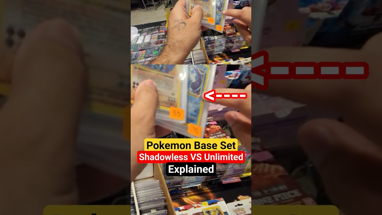 Explaining Shadowless VS Unlimited Base Set Pokemon Cards #pokemoncards #baseset #shadowless