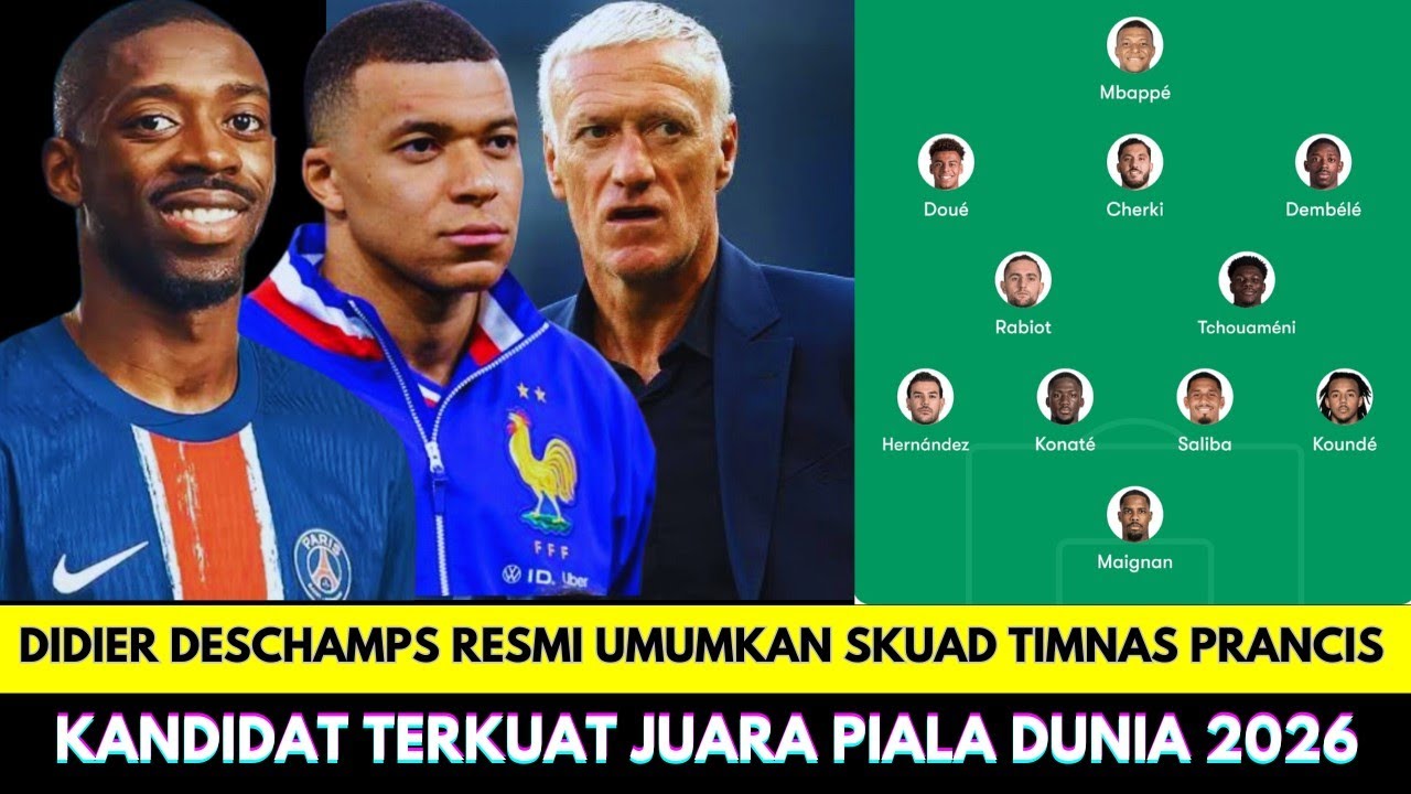Didier Deschamps Resmi Umumkan Skuad Terbaru❗Potential Starting XI Timnas Prancis September 2025