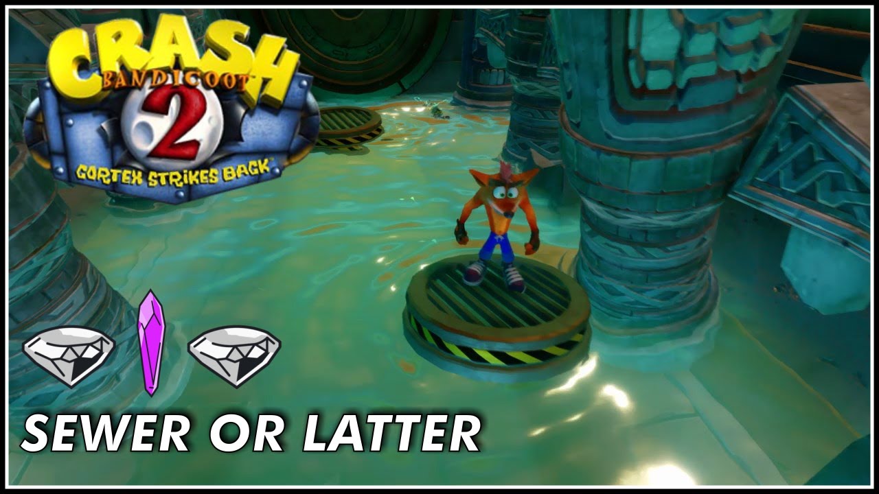 Crash Bandicoot 2 | Sewer or Later - Todas as Caixas - Gema + Gema Bônus