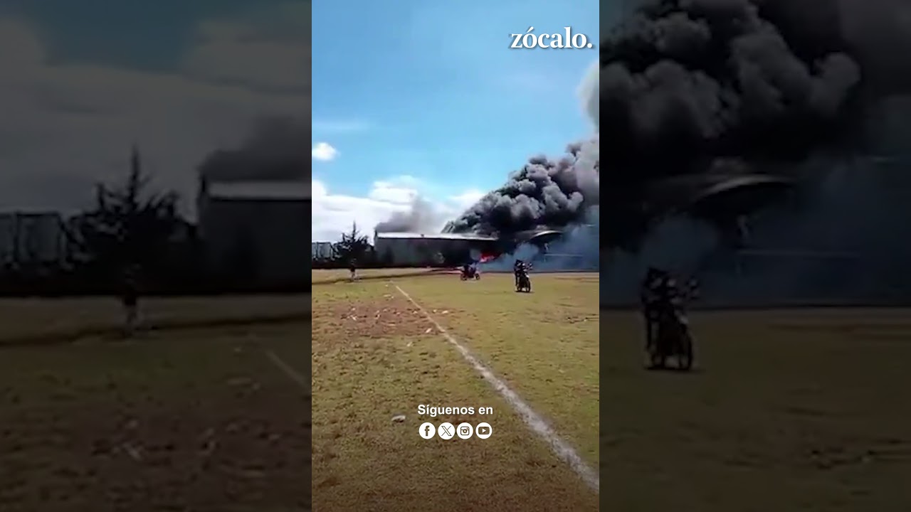 Video registra momento exacto en el que se desplom&oacute; avioneta en #edomex
