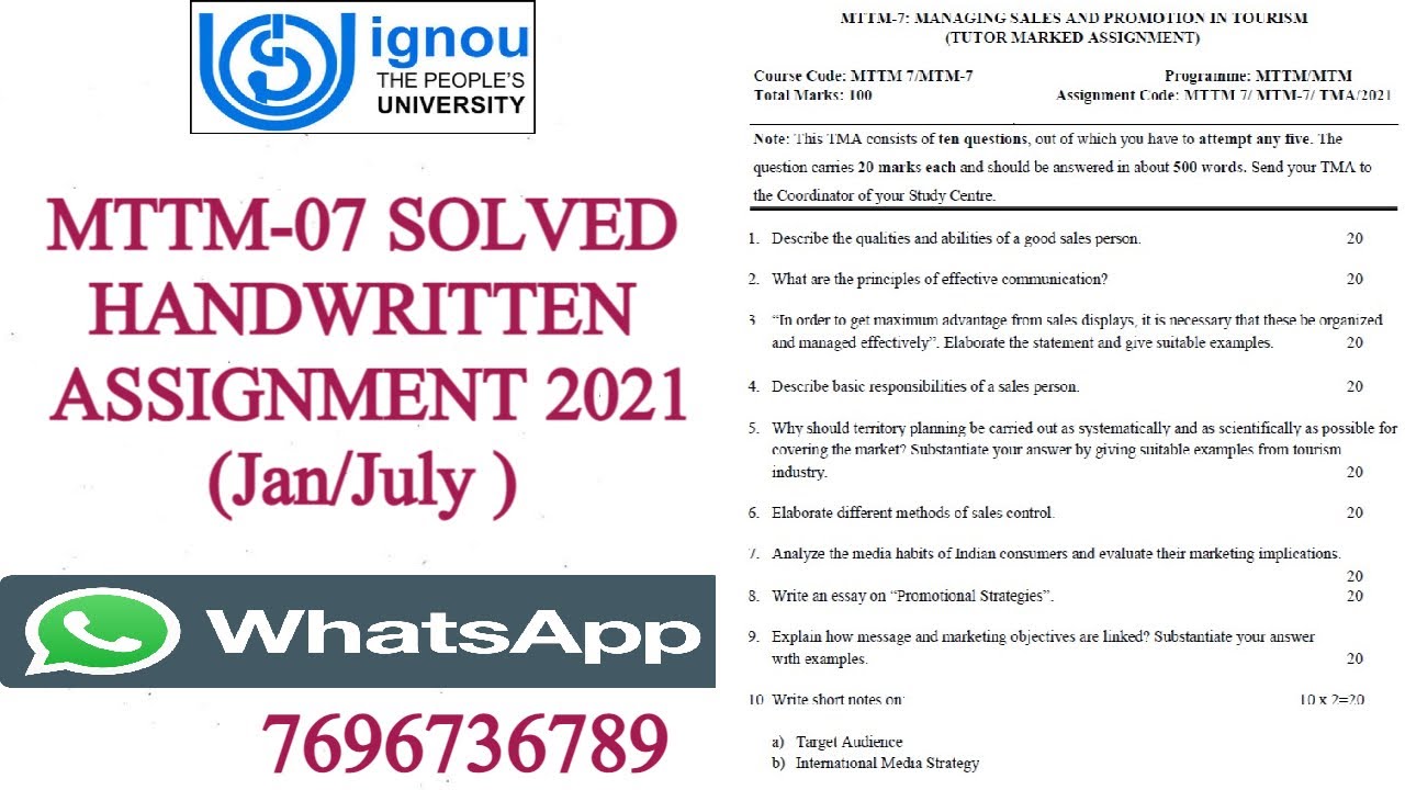 MTTM- 07 IGNOU NEW SOLVED ASSIGNEMENT 2021 BATCH