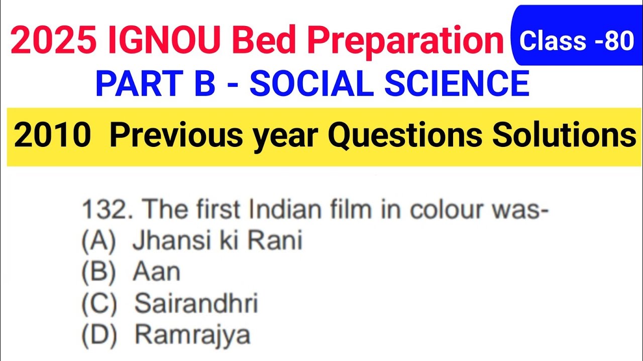 IGNOU BED social science Previous Year Questions Answer solution 2010 / IGNOU Preparation 2025