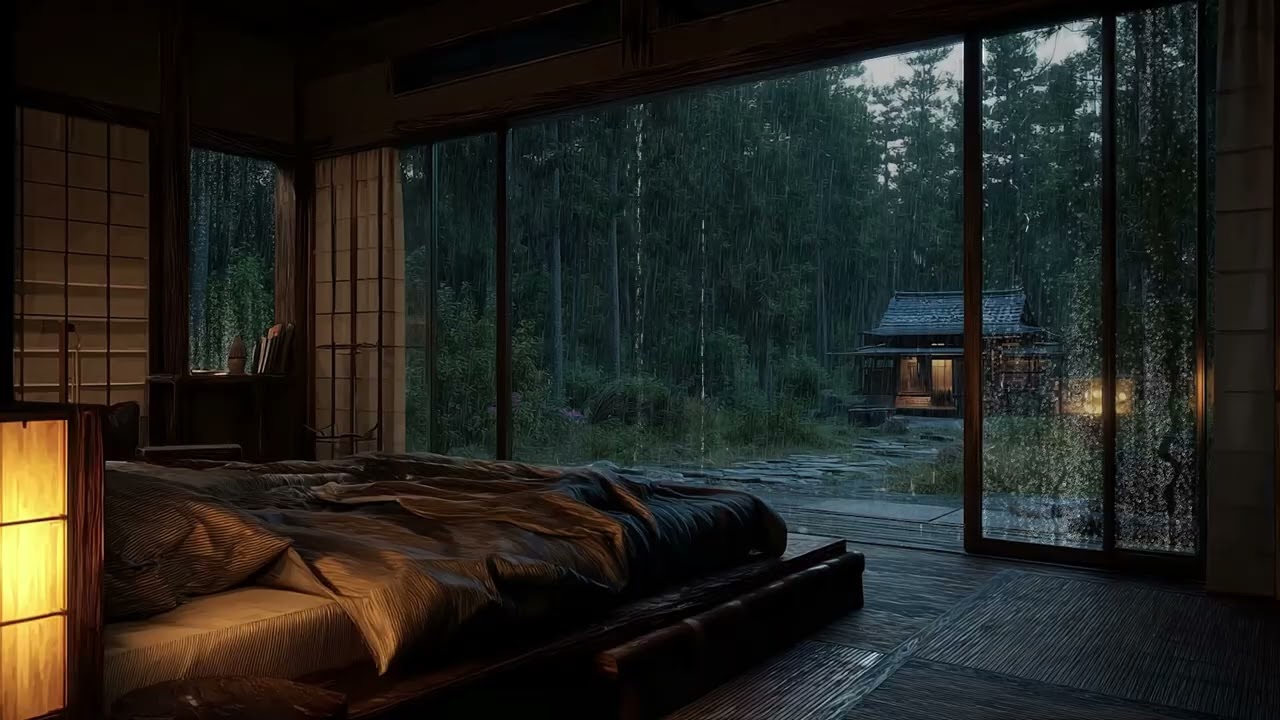 Autumn/Winter Rain Ambience: Warm Bedroom Vibes with Rain ASMR