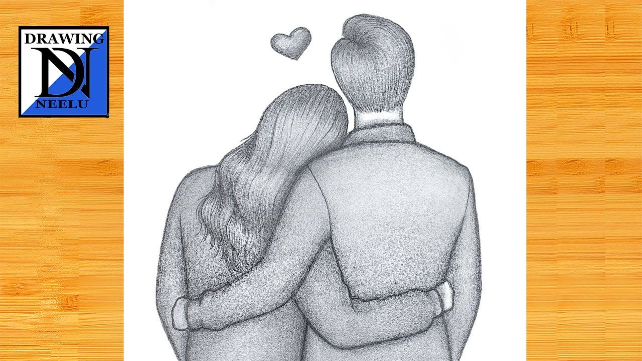 How to draw a Couple Love Hugging -Couple sketch || Pencil sketch for beginner || Girl drawing