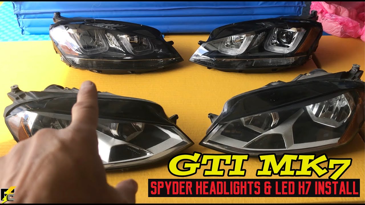 GTI MK7: Spyder Headlights & H7 LED Error-Free Low Beams Install