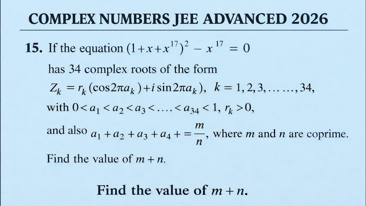JEE ADVANCED STYLE COMPLEX NUMBERS | JEE ADVANCED 2026