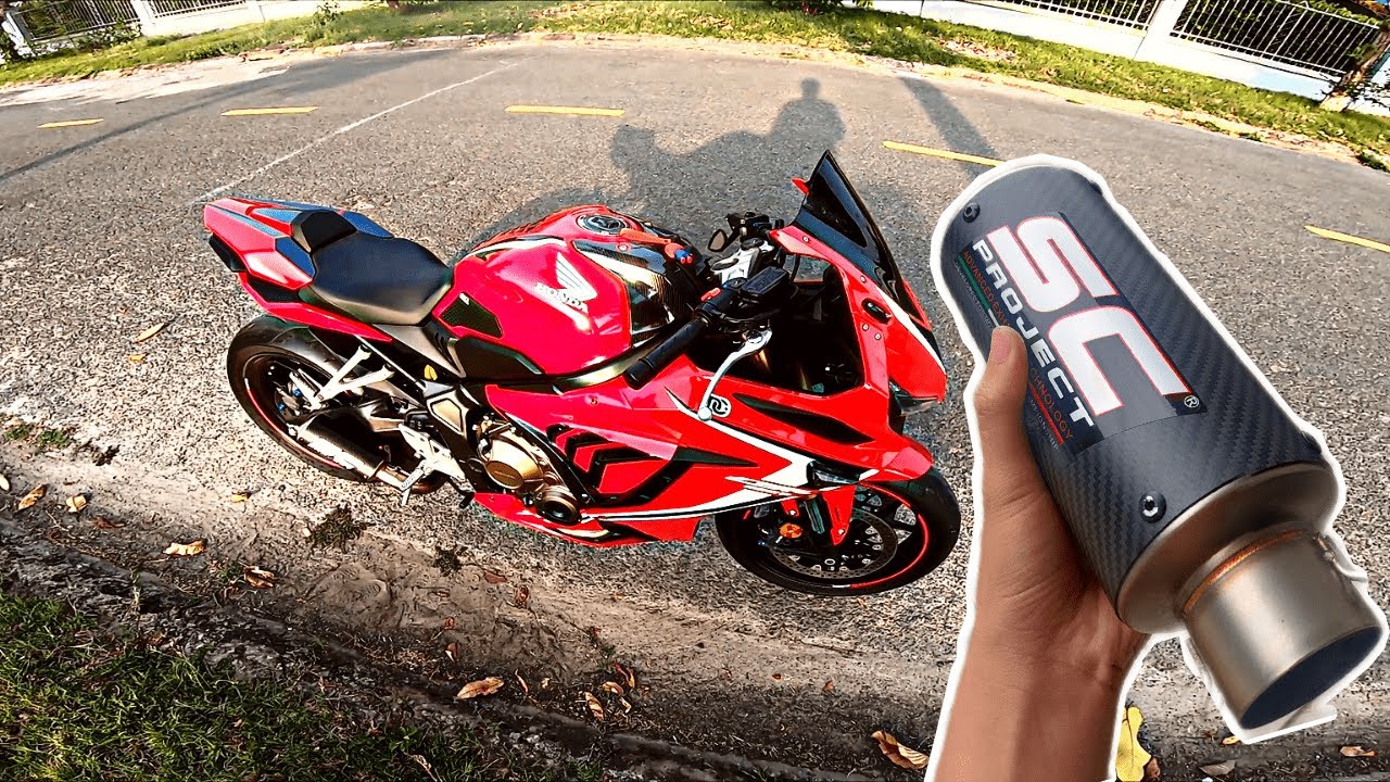 Âm thanh Moto GP trên Honda CBR650R (Full system CBR650R + SC project crt carbon)