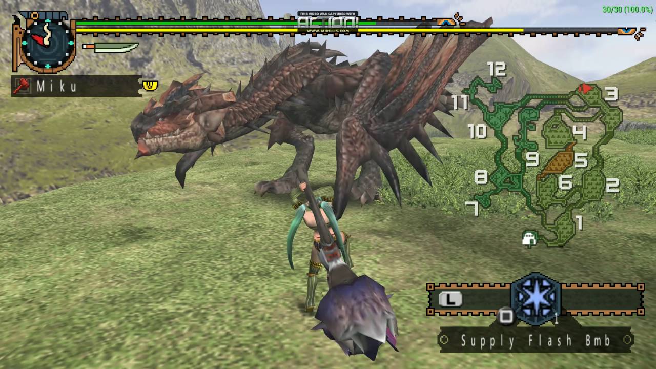 MHFU No Armor+ Low rank Hammer vs. Village Rathalos/Rathian
