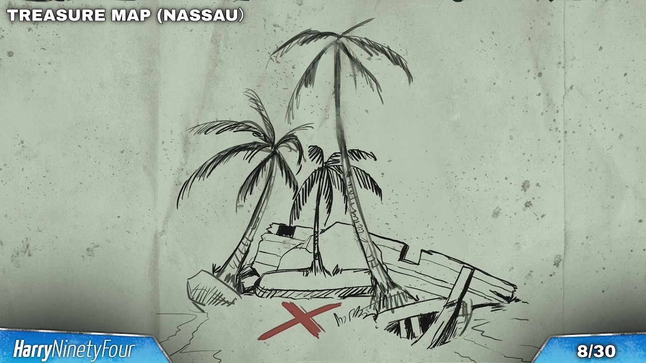 Assassin's Creed Black Flag Resynced - All Treasure Map Solutions (Buried Chest Locations)