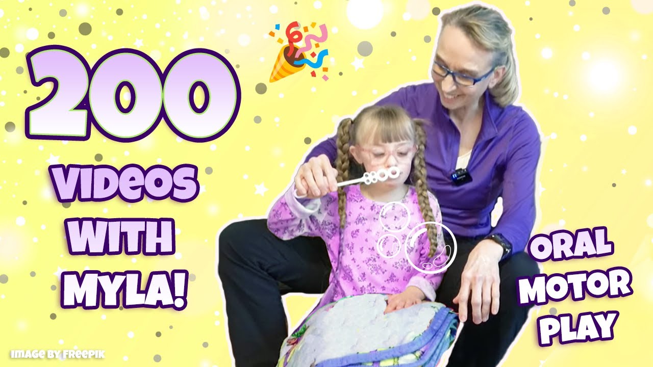 Celebrating 200 Videos with Myla 👱🏼&zwj;♀️! 🫧 Bubble Blowing for Oral Motor Strength | Pediatric PT