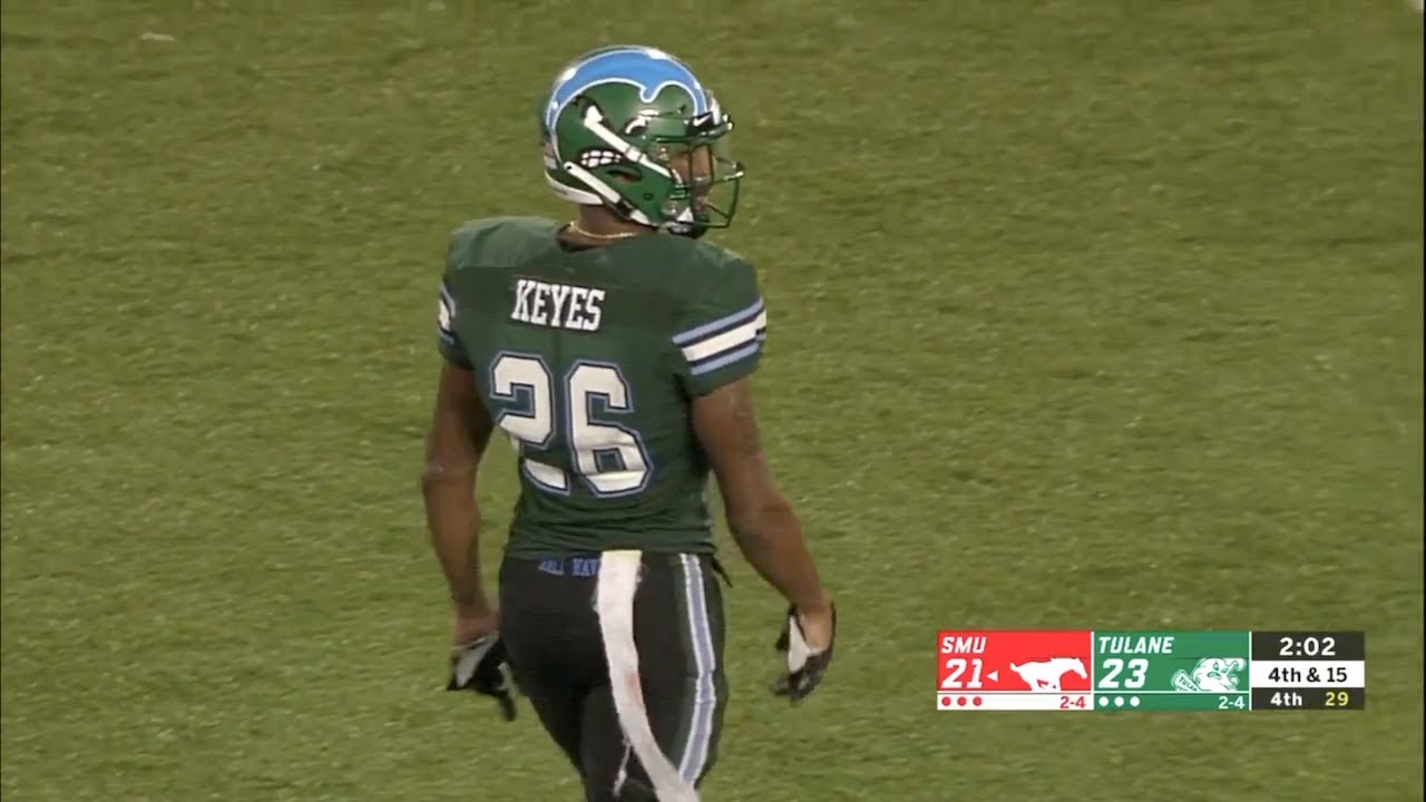 Thakarius Keyes (Tulane DB #26) Vs. SMU 2018