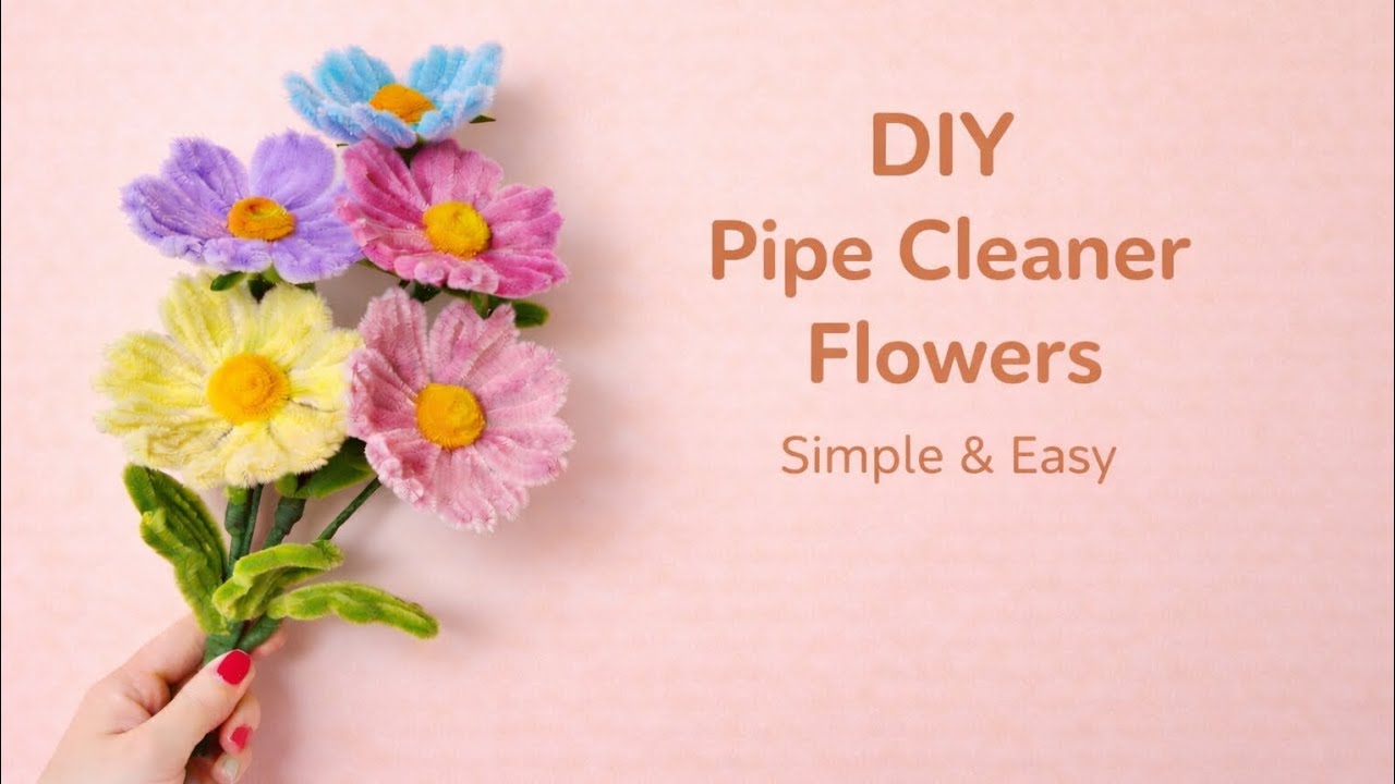 DIY : Pipe cleaner flowers simple & easy | Tutorial bunga dari kawat bulu mudah