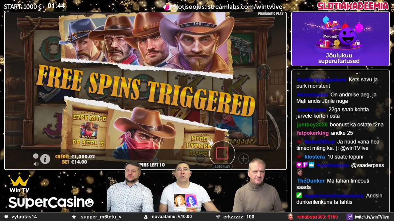Win TV Slotiakadeemia lood (SuperCasino): m&auml;ngime 14 &euro; panusega Gowboy Gold'i.