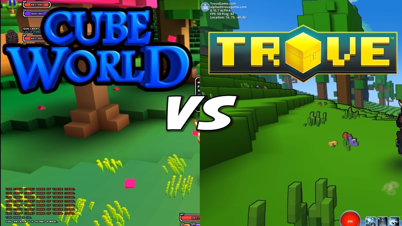 Cube World vs Trove - Gameplay Comparison