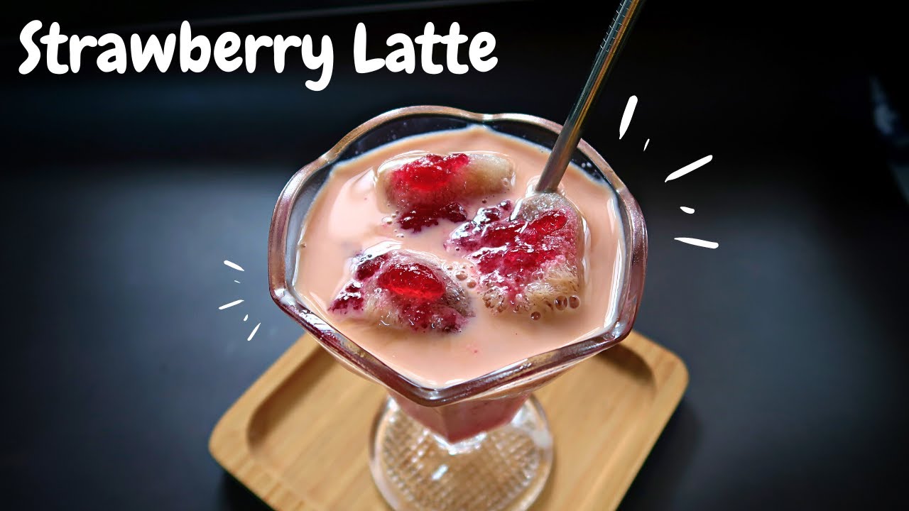 Strawberry Latte Recipe || Refreshing & Easy Strawberry Iced Coffee Recipe - Sammy Cooks