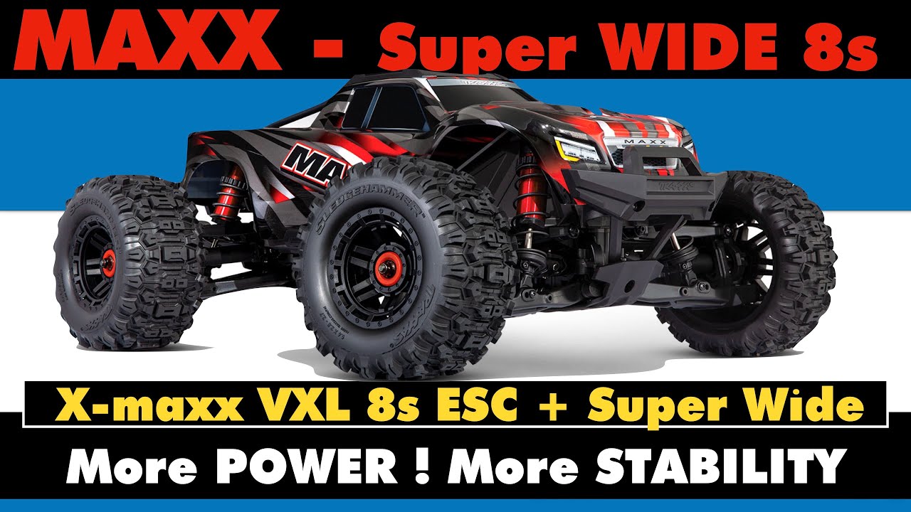 Traxxas MAXX - Ultra Wide with Velineon VXL 8S ESC ! More Power ! More Stability !! Sweet Upgrades