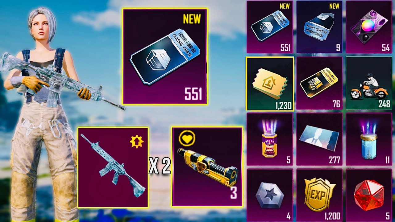 new premium crate opening pubg mobile I got M416 glacier❄️with 550 Classic crate opening