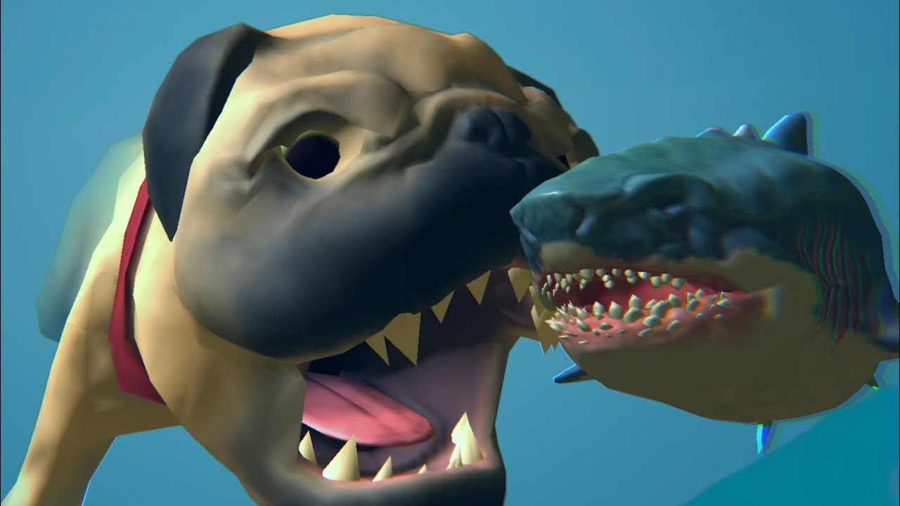 GIANT PUG SWALLOWS MEGALODON WHOLE | feed and grow fish part 3