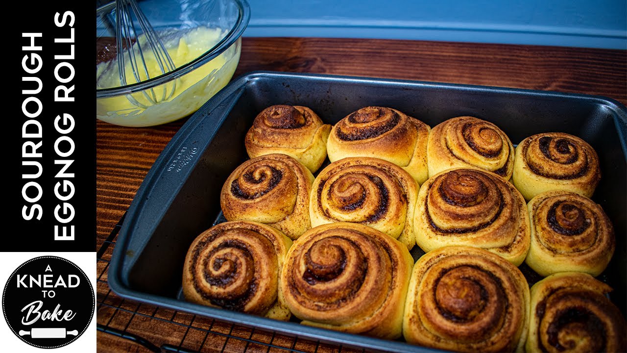 Eggnog Christmas Rolls with Sourdough and Homemade Eggnog