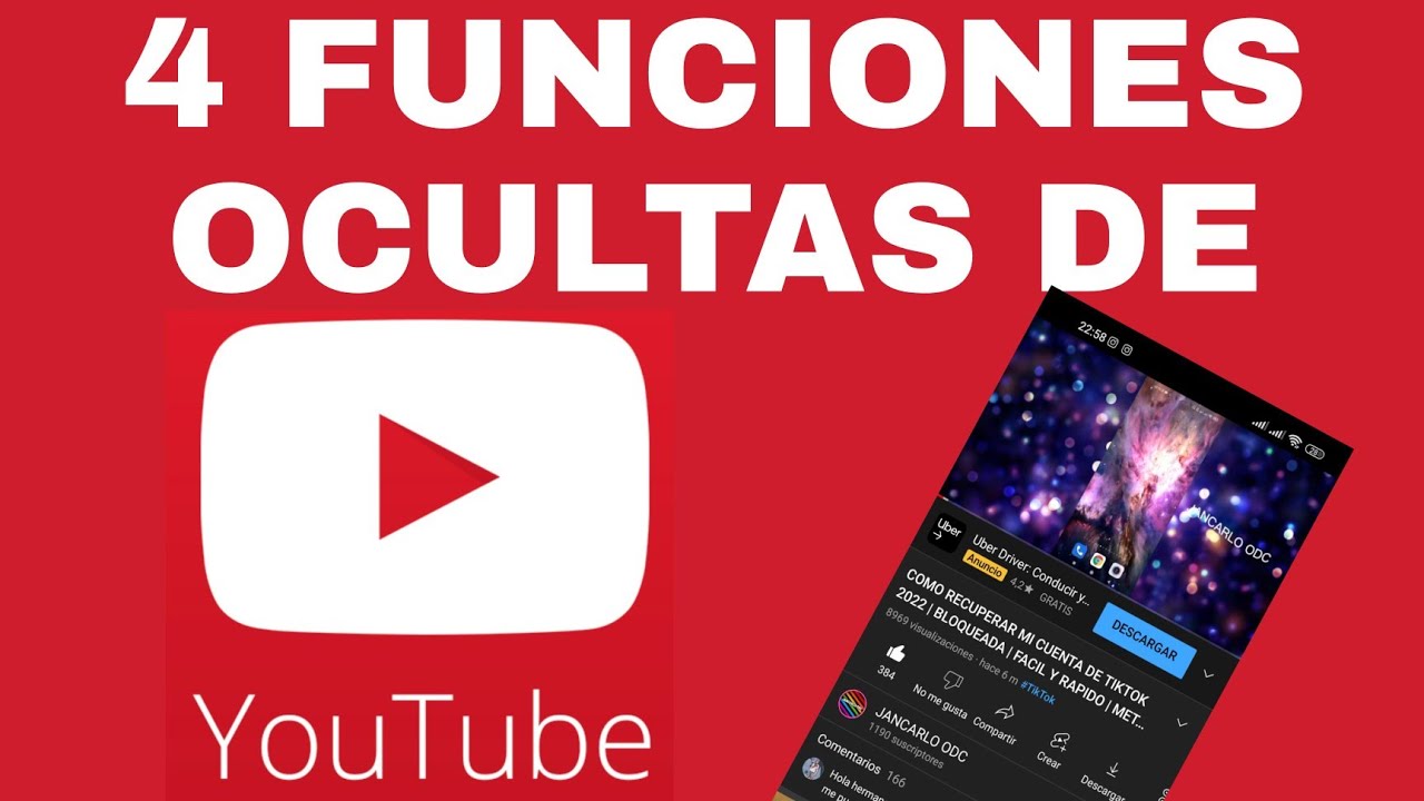 4 funciones ocultas de YOUTUBE que debes saber YA | FUNCIONES SECRETAS DE YOUTUBE QUE NO CONOC&Iacute;AS