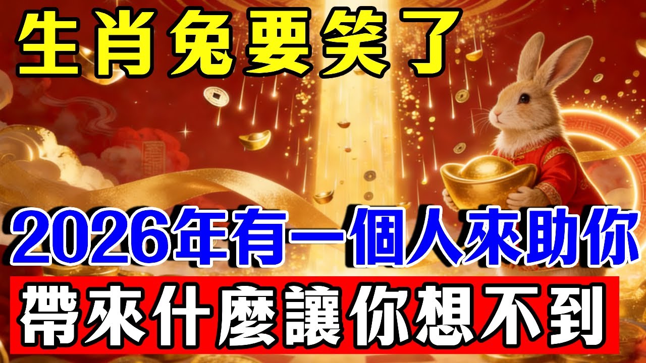 生肖兔要笑了！2026年會有「一個人」來助你，帶來什麼讓你想不到！#生肖 #運勢 #命理 #屬相 #風水 #財運 #佛陀 #佛學 #佛法 #佛教 #修行 #智慧 #因果 #佛家