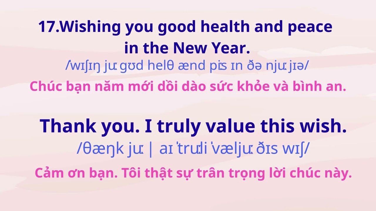 English Vocabulary - Từ Vựng Tiếng Anh Theo Chủ Đề Năm Mới (tiếp theo)
