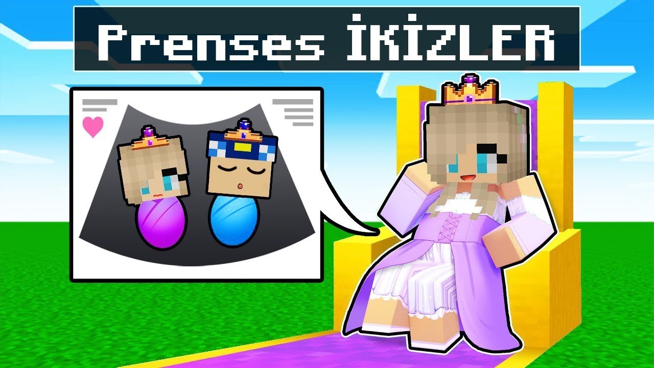 Minecraft'ta Prenses İkiz Bebeklerim Oldu! - Film