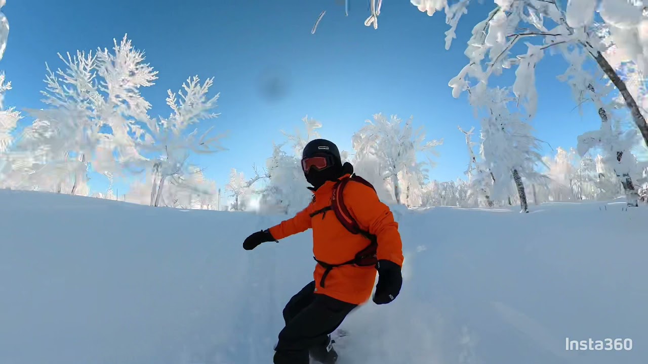 snowboarding in Kamui Ski Links in Asahikawa, Hokkaido.
