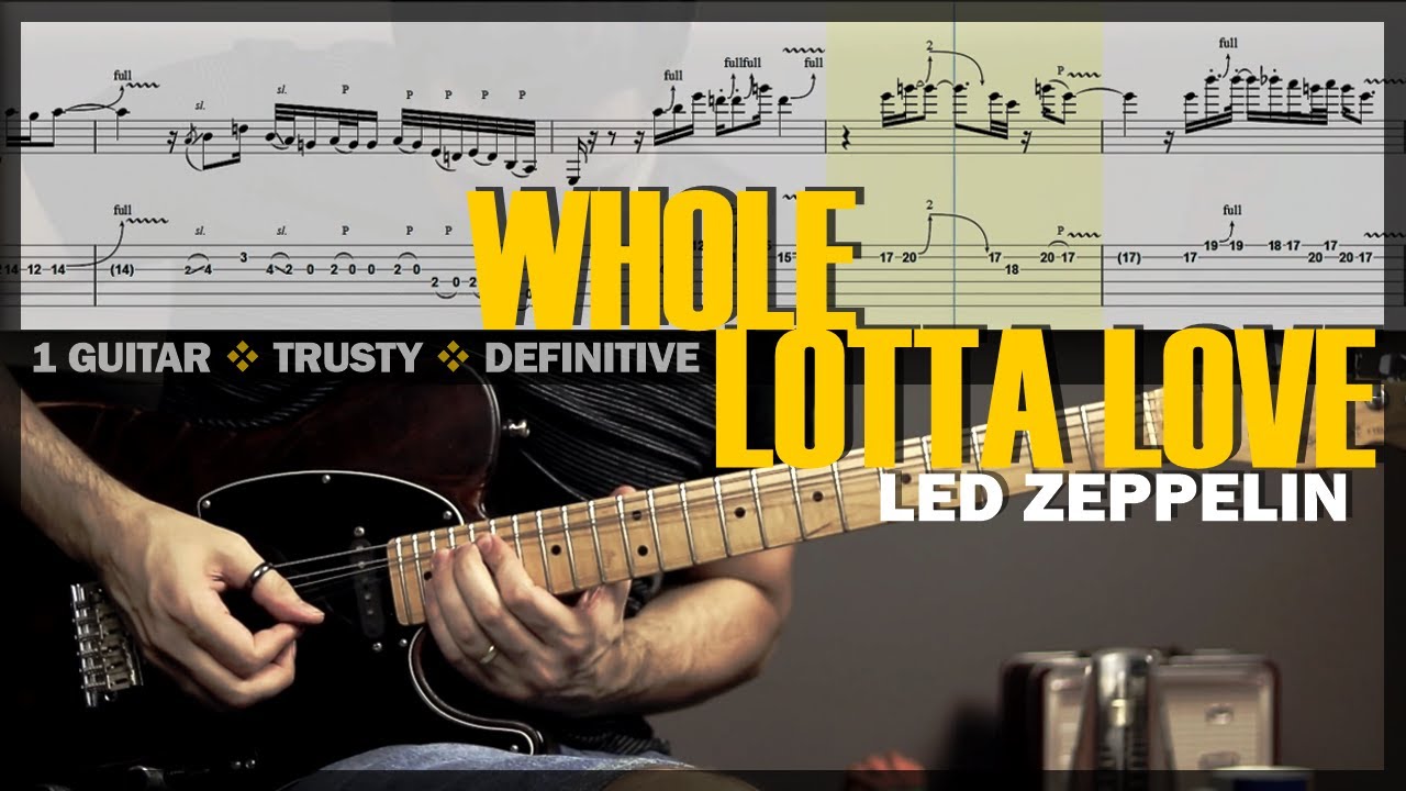Whole Lotta Love | Guitar Cover Tab | Guitar Solo Lesson | Backing Track with Vocals 🎸 LED ZEPPELIN