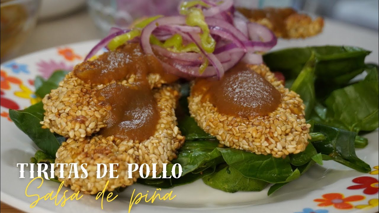 Estas tiritas de POLLO y la salsa de PIÑA están buenerrimas 