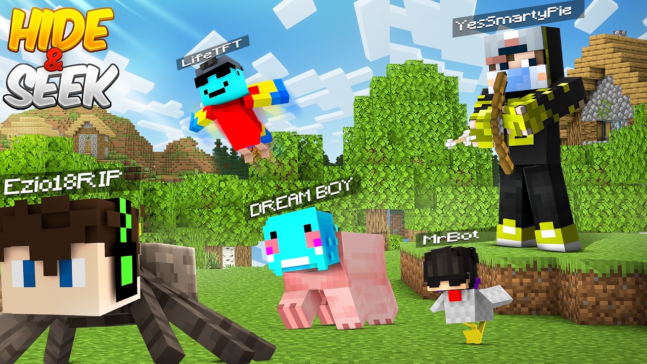 Minecraft Giant vs Tiny Mobs Hide & Seek Battle!