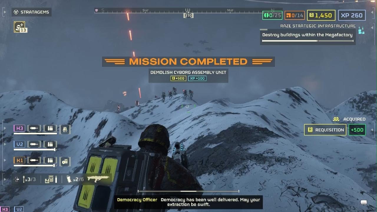 HELLDIVERS 2 Demolish Cyborg Assembly Unit Mission in CYBERSTAN