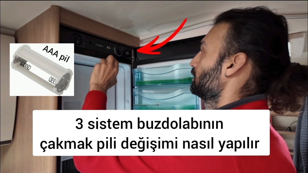 3 sistem buzdolabının çakmak pilini değiştirdim 