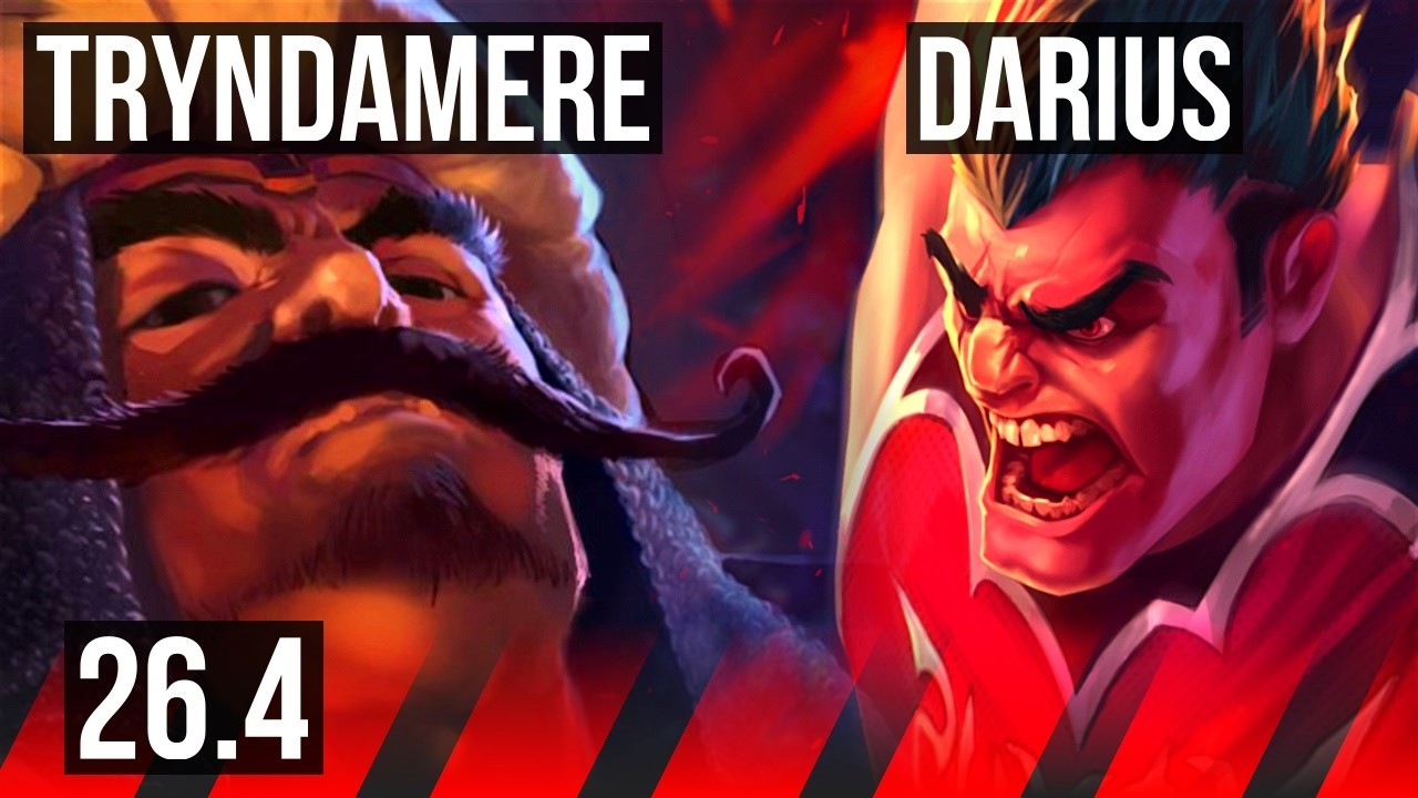 TRYNDAMERE vs DARIUS (TOP) | Good KDA: 17/1/3 | NA Grandmaster | 26.4