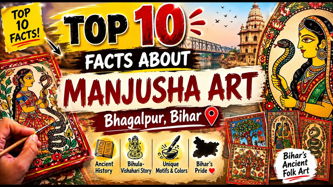 🎨 TOP 10 Amazing Facts About Manjusha Art | Bhagalpur Bihar's Ancient Folk Painting 🐍✨