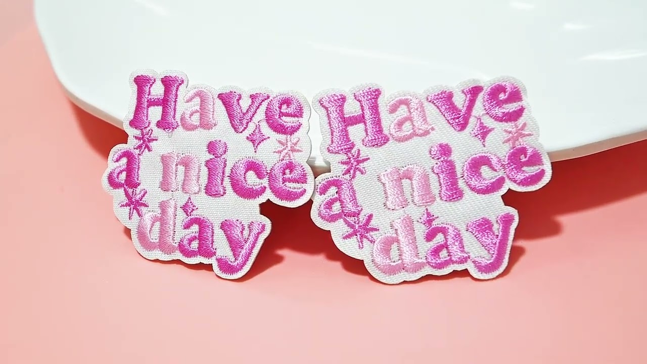 Embroidered Iron On Patches Inspirational Positive Words Have a Nice Day Sew on Repair Appliques