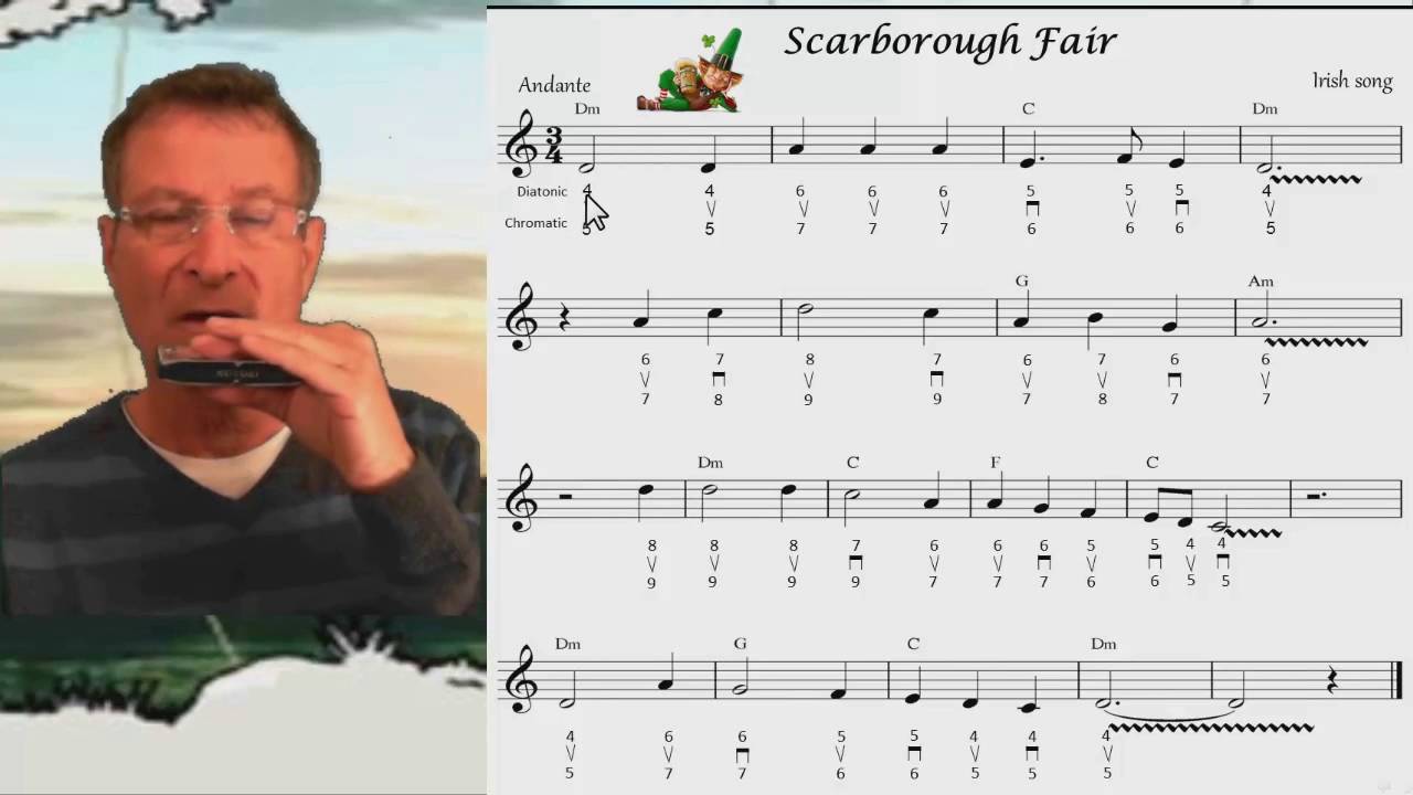 Scarborough Fair - How to play with Harmonica (Irish Song Tutorial)