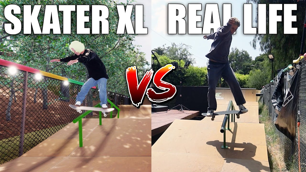 Real Life VS Skater XL Game of S.K.A.T.E. (Backyard Skatepark)
