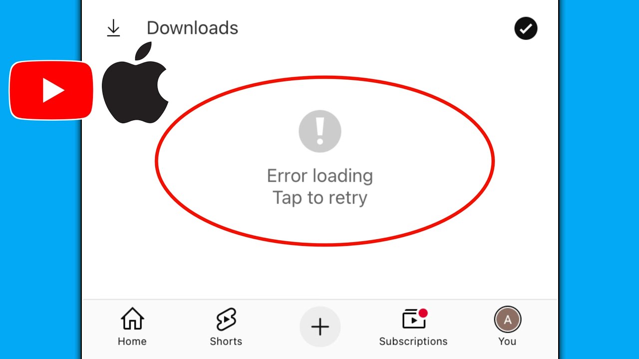 Fix YouTube Error loading Tap to retry Problem On iPhone || iPhone YouTube Not Working Problem Solve