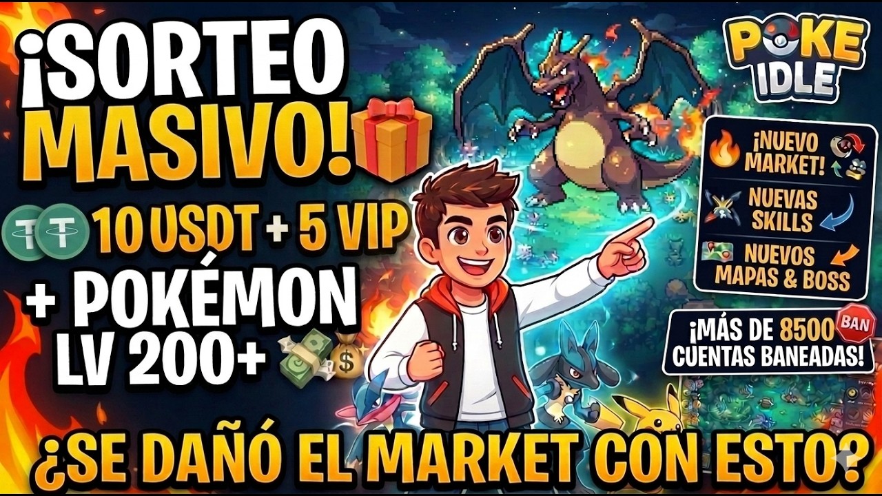 🙃&iquest;SE DA&Ntilde;&Oacute; EL MARKET CON ESTO? 🚨 Poke Idle Nueva Actualizaci&oacute;n | Sorteo 10 USDT + Pok&eacute;mon LV200 y VIP