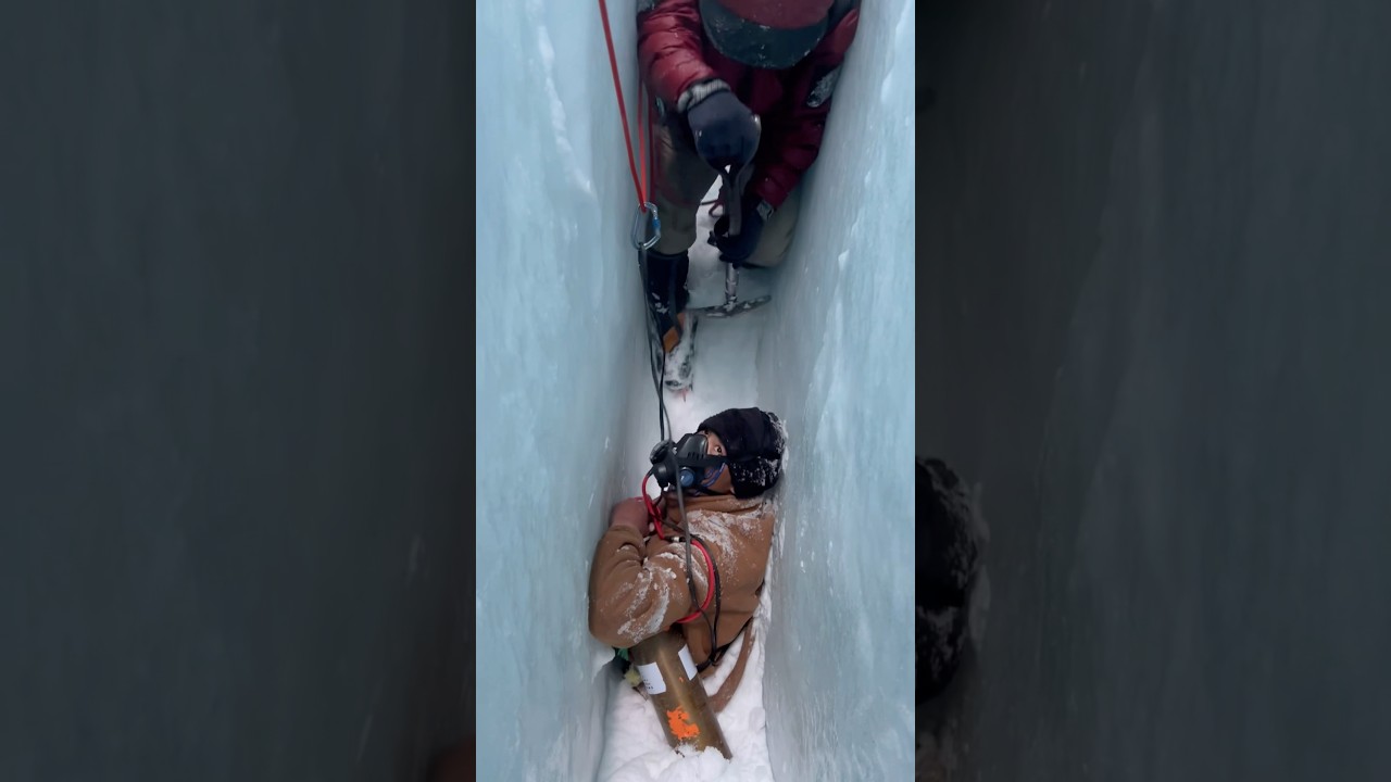 Saving a life on Everest - Crevasse Rescue  #shorts #everest #mountaineering #mountains #himalayas
