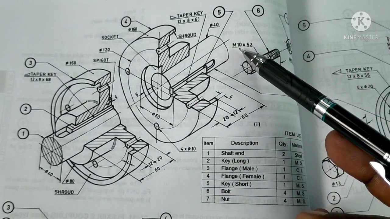 Flanged Coupling.. Protected Type.. Top half sectional elevation