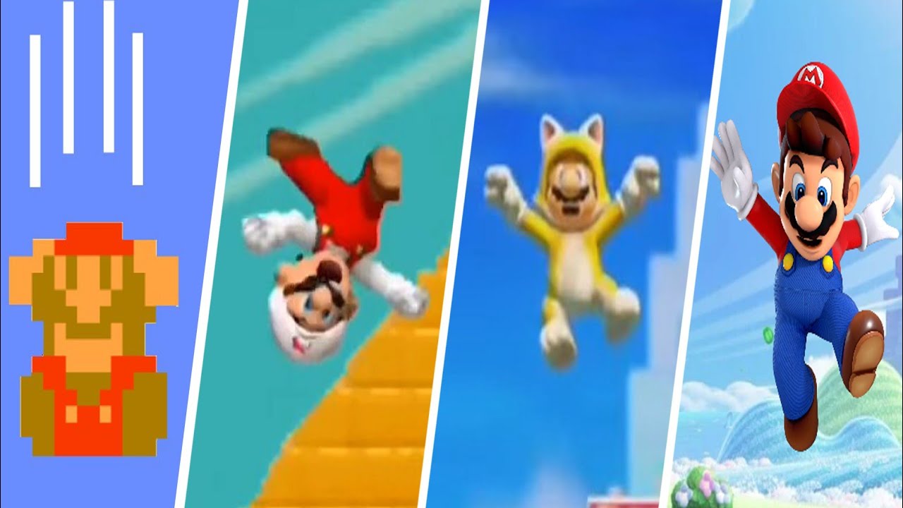 Evolution of Mario Falling to Death - Game over (1985-2024)