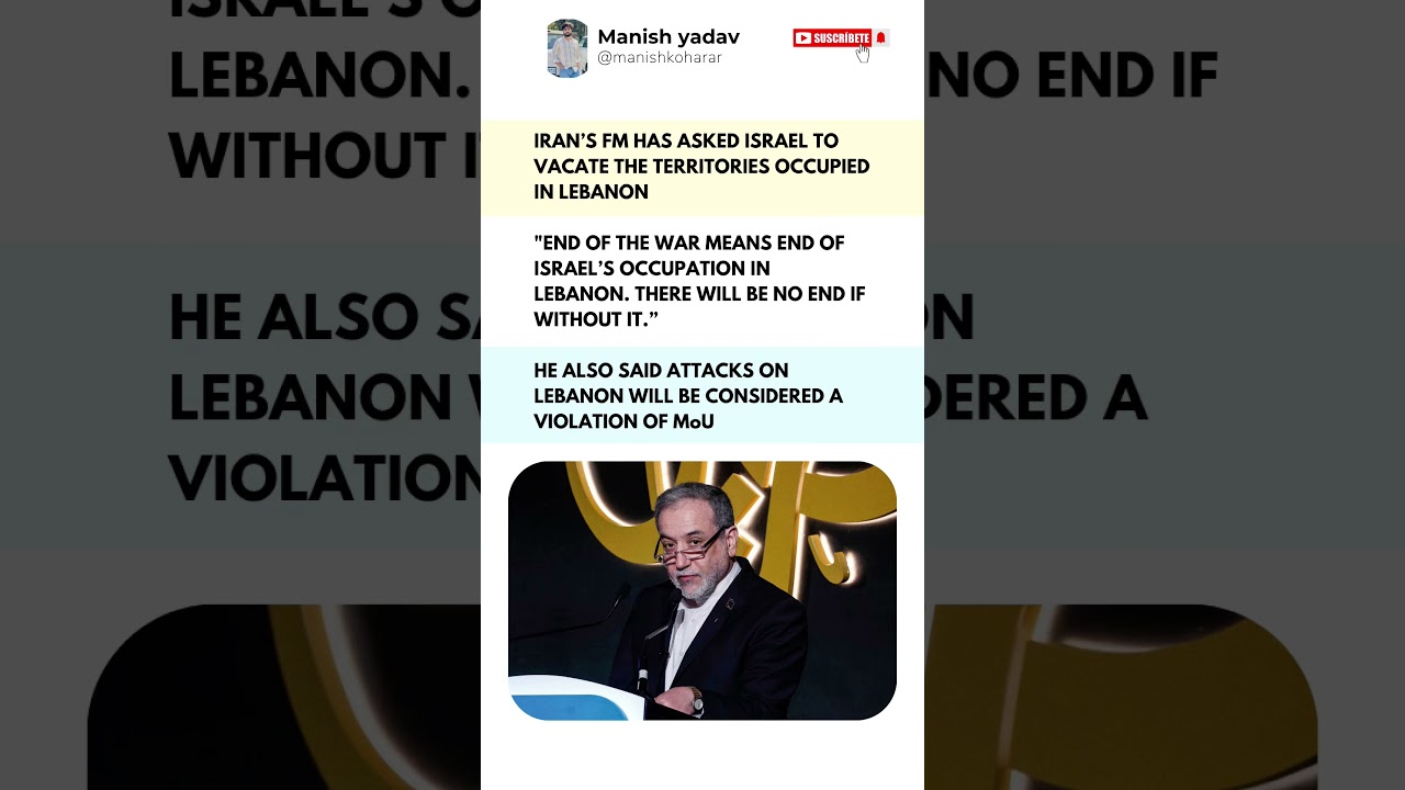 Iran&rsquo;s Foreign Minister Issues Strict Warning to Israel Over Lebanon!